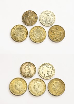 Lot 400 - A Small Assortment of Silver Coins, comprising;...