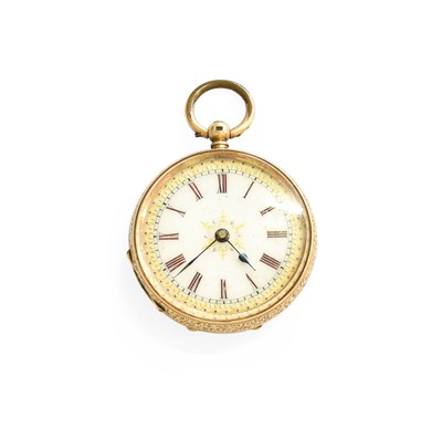 Lot 17 - A Lady's 14 Carat Gold Fob Watch, circa 1900,...