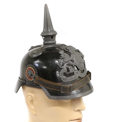 Lot 228 - A First World War Bavarian EM Pickelhaube, the...