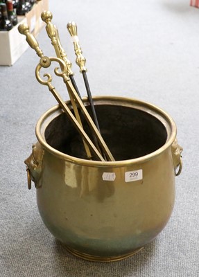 Lot 299 - A 19th Century Dutch Brass Twin Handled Coal...