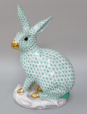 Lot 189 - A Herend Porcelain Hand-Painted Rabbit,...