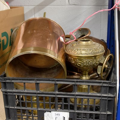 Lot 349 - Copper and Brass Includng: a reporduction fire...