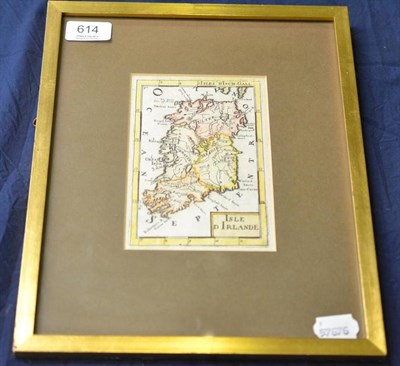 Lot 614 - A map of Ireland 'Isle D Irlande', by Alain Manesson, inscription verso dates the map to 1683