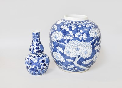 Lot 314 - A Chinese Blue and White Ginger Jar, and a...