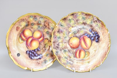 Lot 202 - Two Royal Worcester Style Fruit Painted Plates,...