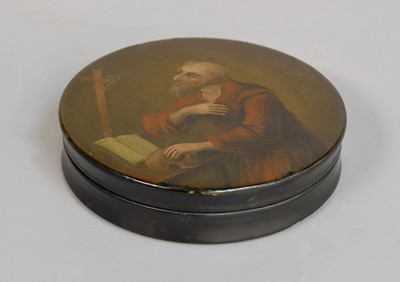 Lot 192 - A Lacquered Papier Mache Table Snuff Box, 19th...