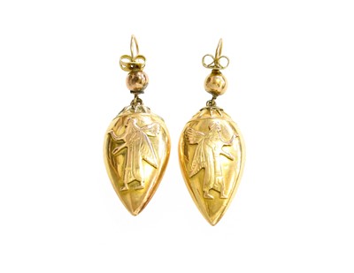 Lot 40 - A Pair of Earrings, the lozenge drops...