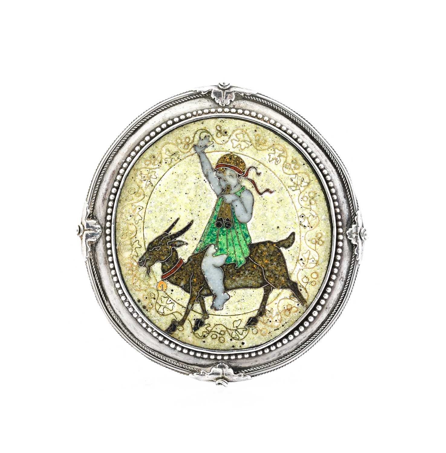 Lot 298 - An Arts & Crafts Brooch, dated 1914, cloisonné...