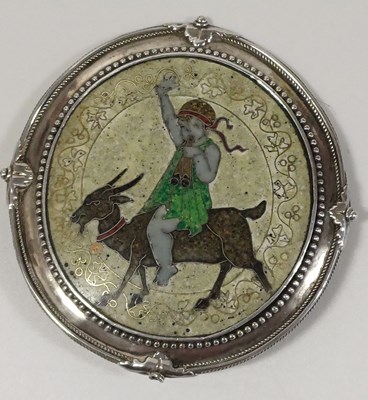 Lot 298 - An Arts & Crafts Brooch, dated 1914, cloisonné...