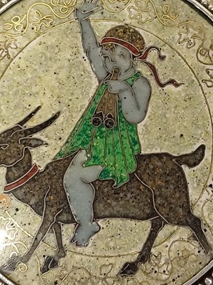 Lot 298 - An Arts & Crafts Brooch, dated 1914, cloisonné...