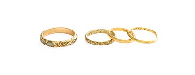 Lot 138 - A 22 Carat Gold Band Ring, finger size G1/2;...