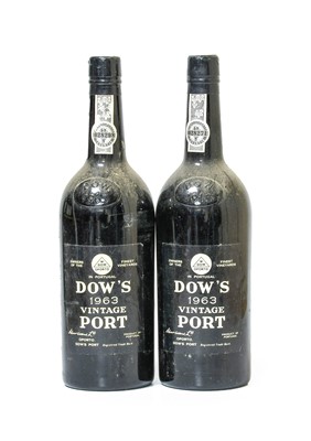 Lot 3105 - Dow's 1963 Vintage Port (two bottles)