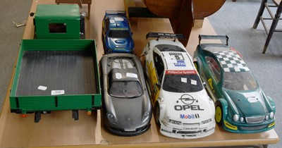 Lot 386 - Radio Controlled Cars: Subaru, Porsche, opel...