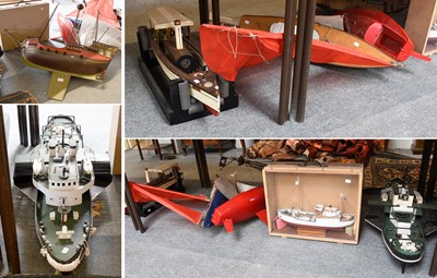 Lot 389 - Model Boats: Paddle boat, Steam launch, two...