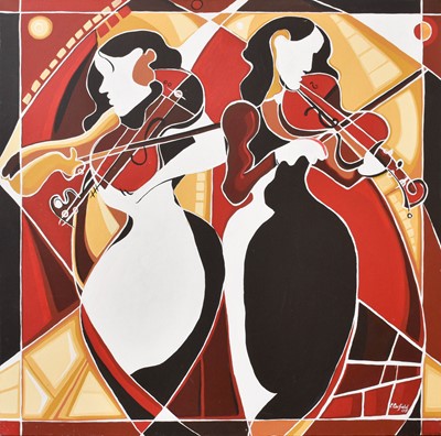 Lot 1196 - Catherine Corfield (Contemporary) "Violinists"...