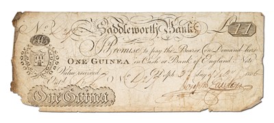 Lot Saddleworth Bank, One Guinea, dated 3rd May...