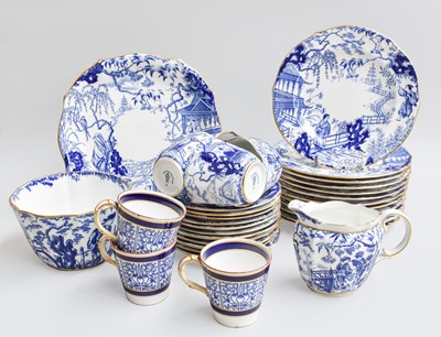 Lot 252 - A Derby 'Mikado' blue and white tea service...