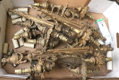 Lot 295 - A Set of Six Twin Branch Cast Metal Wall...