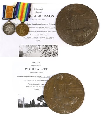 Lot 98 - A Memorial Plaque, British War Medal and...