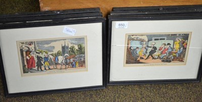 Lot 650 - A series of six Syntax hand colour prints after Rowlandson