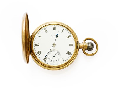 Lot 330 - A 9 Carat Gold Full Hunter Waltham Pocket Watch