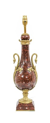 Lot 160 - A Gilt Metal Mounted Variegated Rouge Marble...