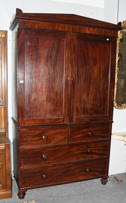 Lot 1228 - A 19th Century Mahogany Linen Press, complete...