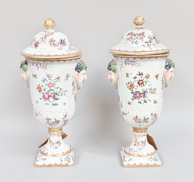 Lot 201 - A Pair of 19th Century Samson Armorial Urns...