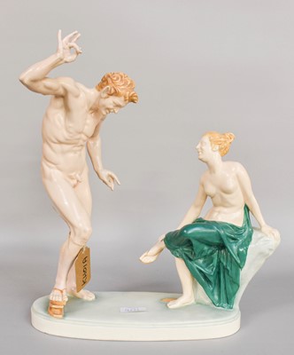 Lot 401 - An Early 20th Century Figure "The Invitation"...