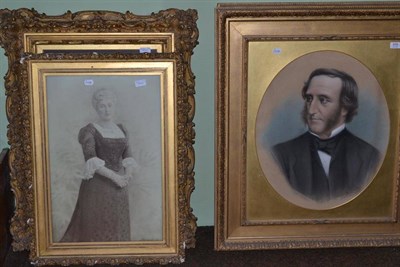 Lot 656 - Four large framed portraits, oil on canvas