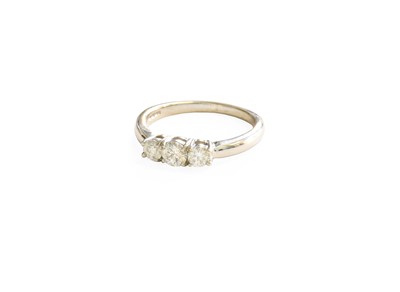 Lot 46 - An 18 Carat White Gold Diamond Three Stone...