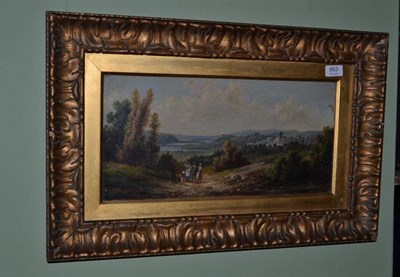 Lot 663 - Anton Scoth, 19th century, Continental landscape with town and figures, signed, attributed to...