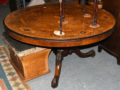 Lot 1240 - A Victorian Circular Walnut Breakfast Table,...