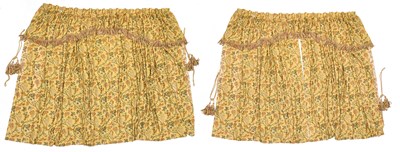 Lot 252 - Two Pairs of Decorative Mustard Ground Woven...