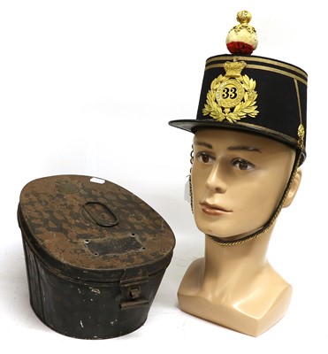 Lot 215 - A Victorian Officer's Black Cloth Forage Cap...