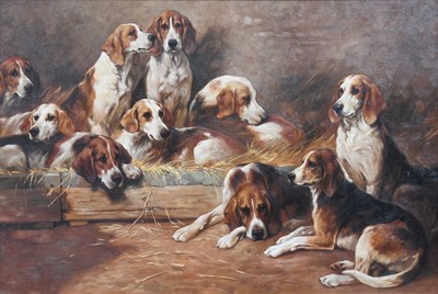 Lot 1070 - After John Emms (1843-1912) Study of foxhounds...