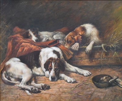 Lot 1071 - After John Emms (1843-1912) Study of hounds at...