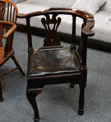 Lot 1266 - A George II Mahogany Corner Chair