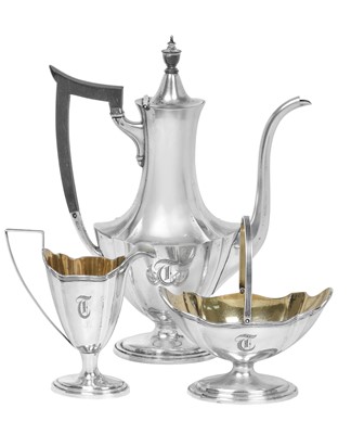 Lot 2080 - A Three-Piece American Silver Coffee-Service