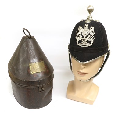 Lot 223 - A Victorian Home Service Black Cloth Helmet to...