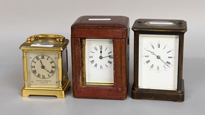 Lot 204 - A French Brass Striking Carriage Clock, circa...