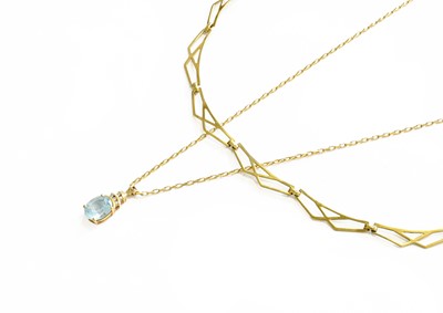 Lot 109 - A 9 Carat Gold Fancy Link Necklace, length...