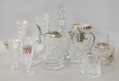 Lot 284 - 20th Century Glass; includng a silver collared...