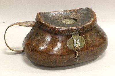 Lot 62 - A Leather Pot Bellied Creel