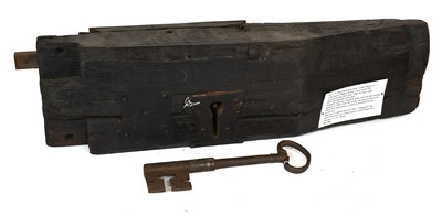Lot 56 - A 17th Century Oak-Cased Lock, with original...