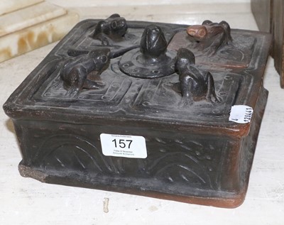 Lot 157 - A Chinese Earthenware Desk Stand, the four...