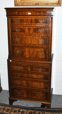 Lot 1278 - A George III Style Crossbanded Chest on Chest,...