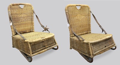 Lot 93 - A Pair Of Wicker Folding Punt Chairs