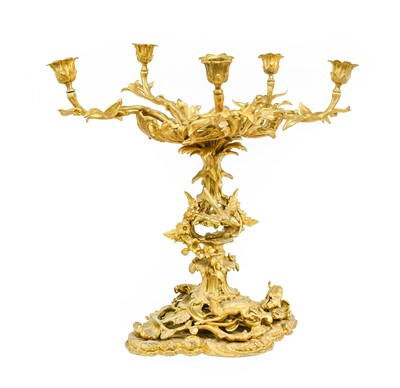 Lot 228 - A Gilt Metal Six-Light Candleabra/Centre Piece,...