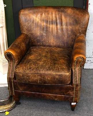 Lot 1219 - A Brown Leather Club Chair